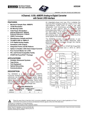 ADS5240IPAP datasheet  